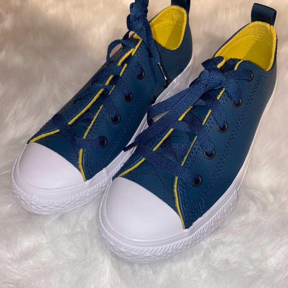 Kids Blue & Yellow Low-top Converse NWOT